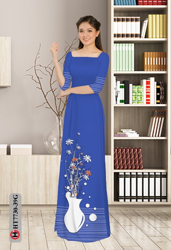 Vải Áo Dài Hoa In 3D mới ra AD HT7730 43 Vải Áo Dài Hoa In 3D mới ra AD HT7730