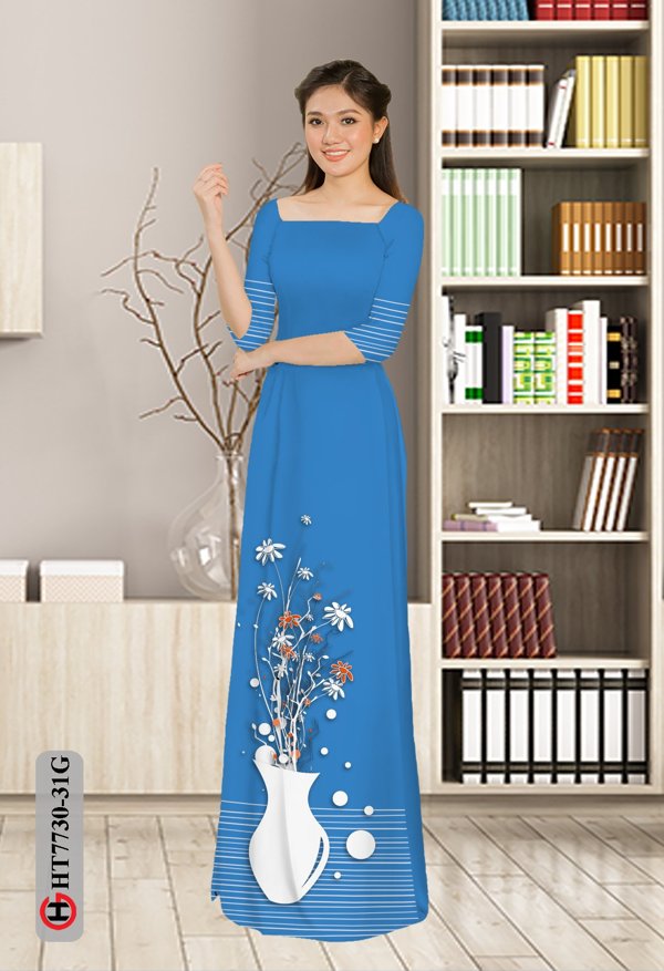 Vải Áo Dài Hoa In 3D mới ra AD HT7730 42 Vải Áo Dài Hoa In 3D mới ra AD HT7730