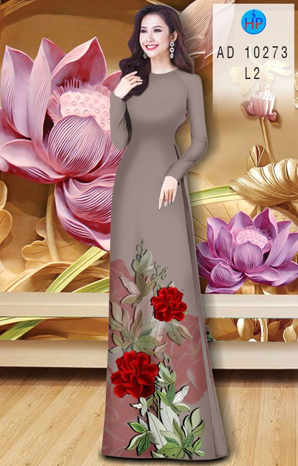 Vải Áo Dài Hoa In 3D thiết kế 2020 AD 10273 40 Vải Áo Dài Hoa In 3D thiết kế 2020 AD 10273