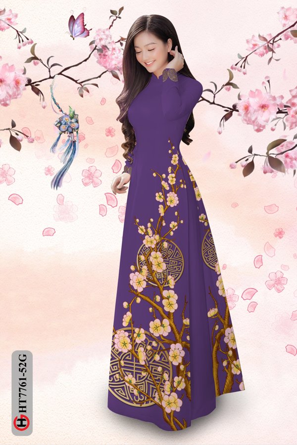 Vải Áo Dài Hoa Mai Tết thiết kế 2020 AD HT7761 33 Vải Áo Dài Hoa Mai Tết thiết kế 2020 AD HT7761