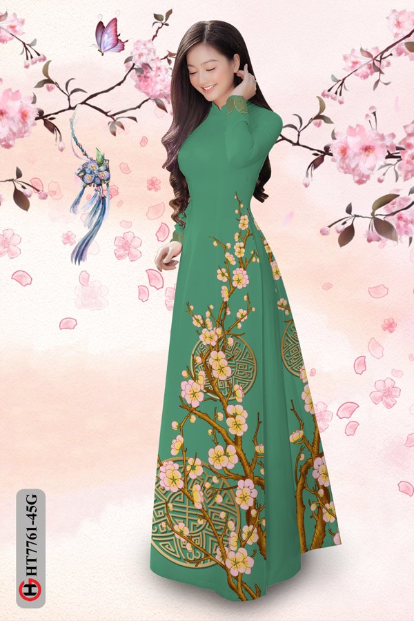 Vải Áo Dài Hoa Mai Tết thiết kế 2020 AD HT7761 32 Vải Áo Dài Hoa Mai Tết thiết kế 2020 AD HT7761