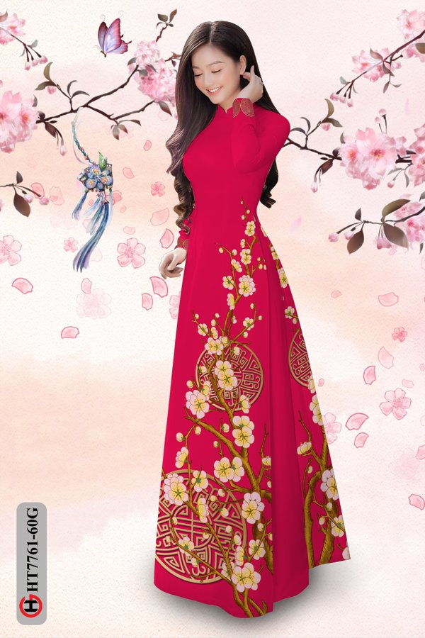 Vải Áo Dài Hoa Mai Tết thiết kế 2020 AD HT7761 35 Vải Áo Dài Hoa Mai Tết thiết kế 2020 AD HT7761
