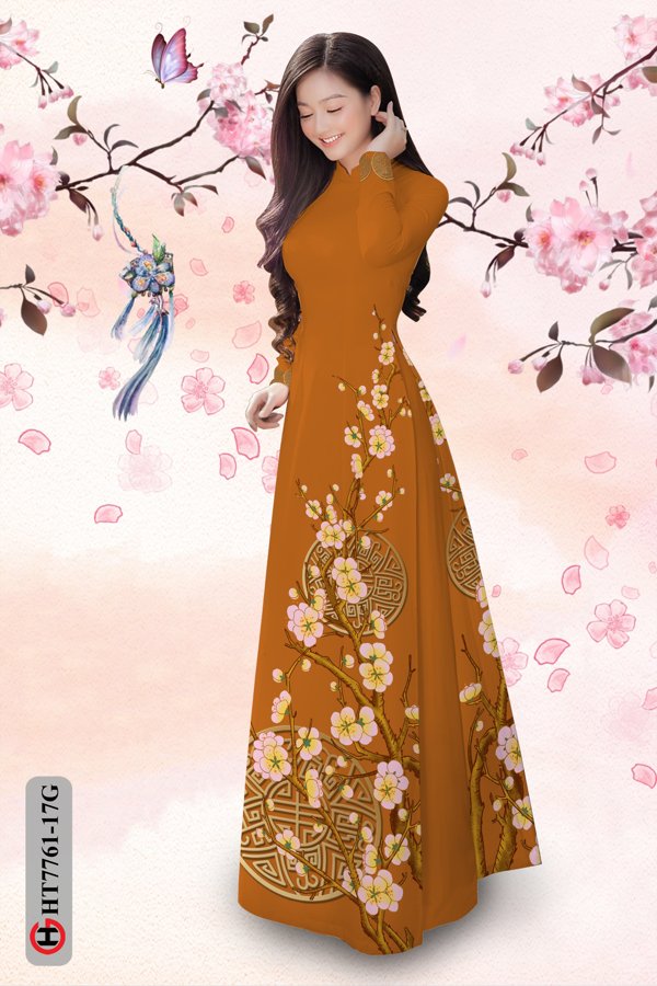Vải Áo Dài Hoa Mai Tết thiết kế 2020 AD HT7761 40 Vải Áo Dài Hoa Mai Tết thiết kế 2020 AD HT7761