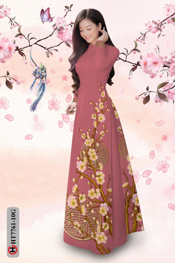 Vải Áo Dài Hoa Mai Tết thiết kế 2020 AD HT7761 37 Vải Áo Dài Hoa Mai Tết thiết kế 2020 AD HT7761