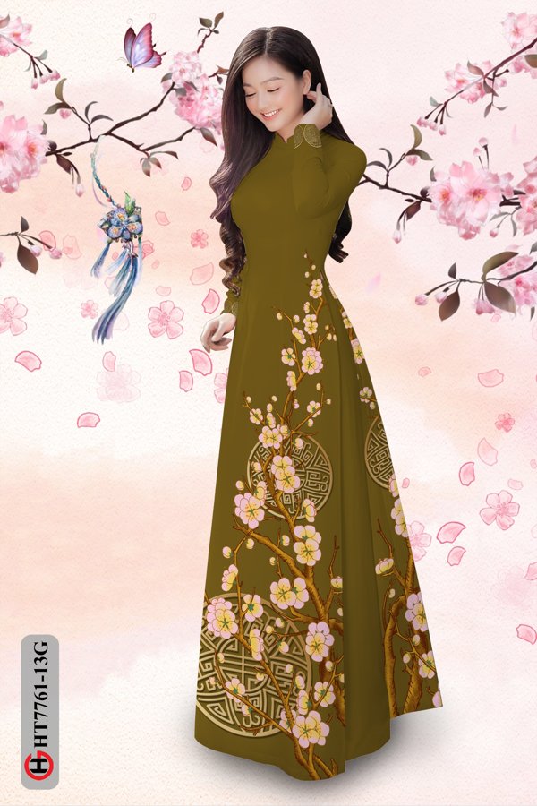 Vải Áo Dài Hoa Mai Tết thiết kế 2020 AD HT7761 38 Vải Áo Dài Hoa Mai Tết thiết kế 2020 AD HT7761