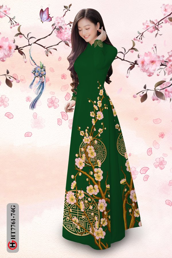Vải Áo Dài Hoa Mai Tết thiết kế 2020 AD HT7761 36 Vải Áo Dài Hoa Mai Tết thiết kế 2020 AD HT7761