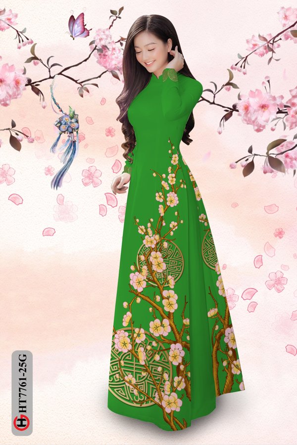 Vải Áo Dài Hoa Mai Tết thiết kế 2020 AD HT7761 42 Vải Áo Dài Hoa Mai Tết thiết kế 2020 AD HT7761