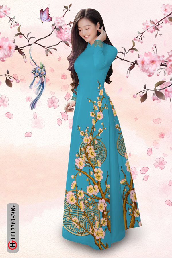 Vải Áo Dài Hoa Mai Tết thiết kế 2020 AD HT7761 43 Vải Áo Dài Hoa Mai Tết thiết kế 2020 AD HT7761