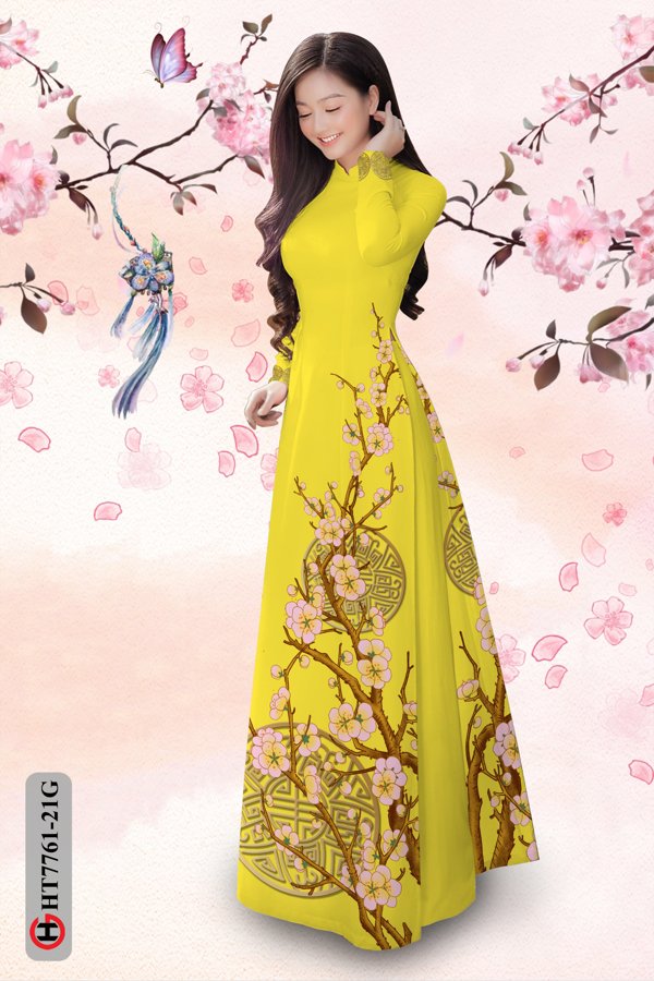 Vải Áo Dài Hoa Mai Tết thiết kế 2020 AD HT7761 41 Vải Áo Dài Hoa Mai Tết thiết kế 2020 AD HT7761