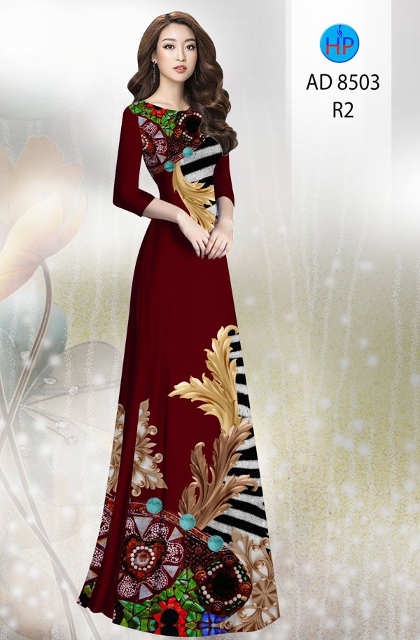 Vải Áo Dài Hoa In 3D kiểu mới AD 8503 38 Vải Áo Dài Hoa In 3D kiểu mới AD 8503