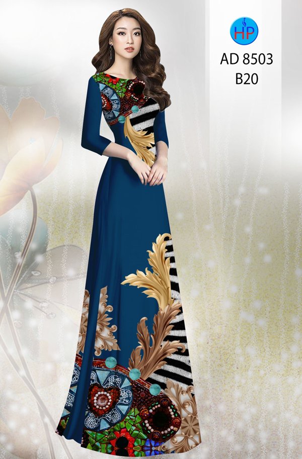 Vải Áo Dài Hoa In 3D kiểu mới AD 8503 42 Vải Áo Dài Hoa In 3D kiểu mới AD 8503