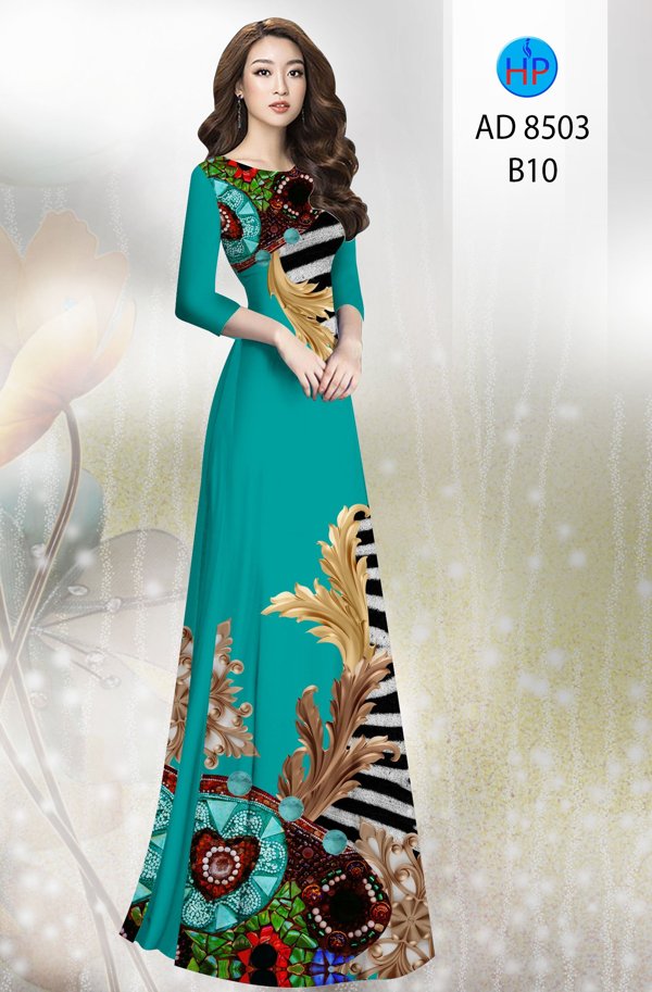 Vải Áo Dài Hoa In 3D kiểu mới AD 8503 44 Vải Áo Dài Hoa In 3D kiểu mới AD 8503