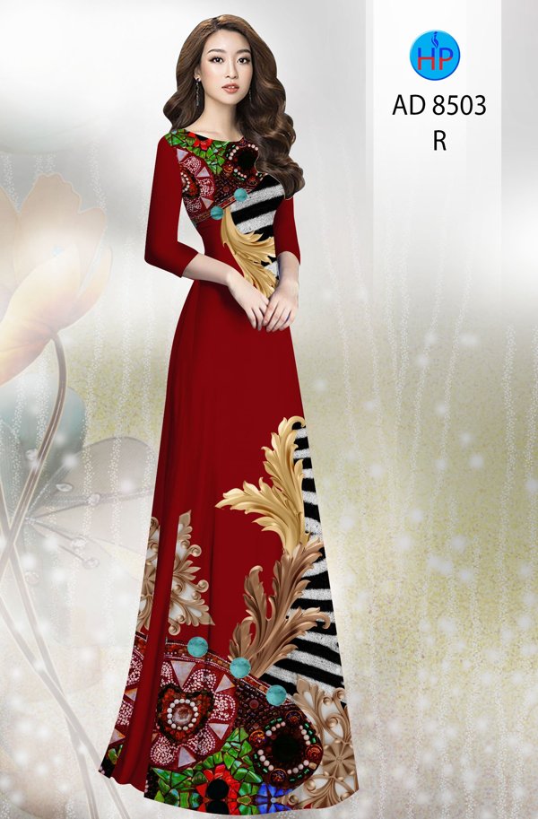 Vải Áo Dài Hoa In 3D kiểu mới AD 8503 48 Vải Áo Dài Hoa In 3D kiểu mới AD 8503