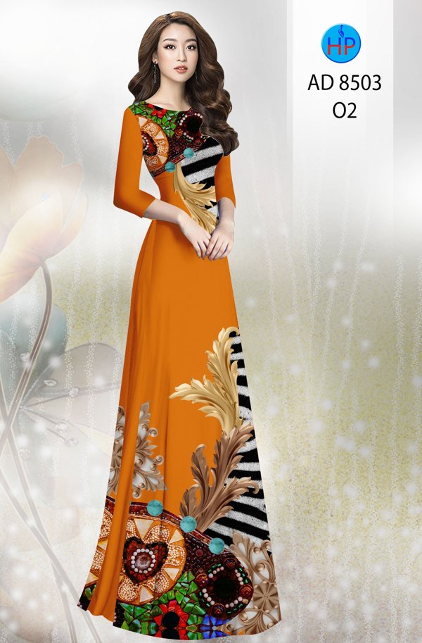 Vải Áo Dài Hoa In 3D kiểu mới AD 8503 49 Vải Áo Dài Hoa In 3D kiểu mới AD 8503