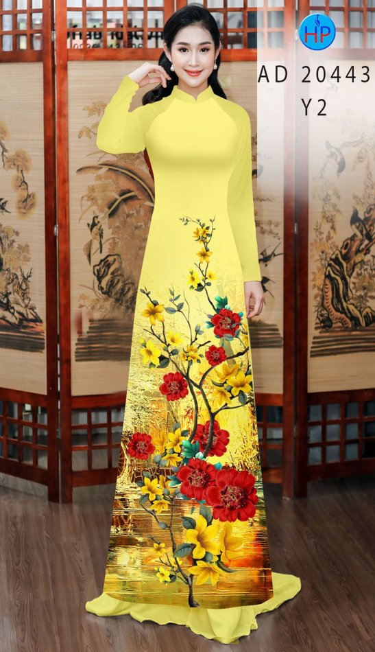 Vải Áo Dài Hoa In 3D Đón Tết thiết kế 2020 AD 20443 42 Vải Áo Dài Hoa In 3D Đón Tết thiết kế 2020 AD 20443