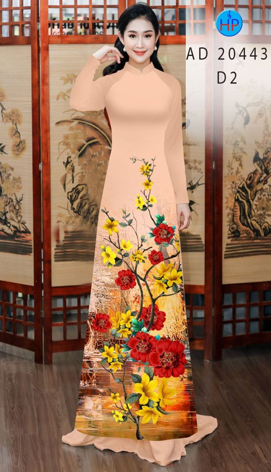 Vải Áo Dài Hoa In 3D Đón Tết thiết kế 2020 AD 20443 45 Vải Áo Dài Hoa In 3D Đón Tết thiết kế 2020 AD 20443