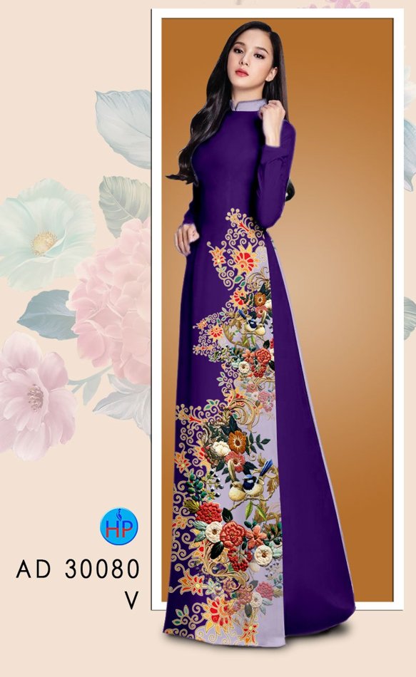 Vải Áo Dài Hoa In 3D mới ra AD 30080 38 Vải Áo Dài Hoa In 3D mới ra AD 30080