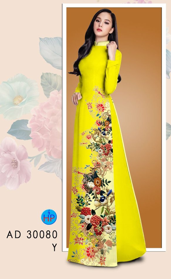 Vải Áo Dài Hoa In 3D mới ra AD 30080 41 Vải Áo Dài Hoa In 3D mới ra AD 30080