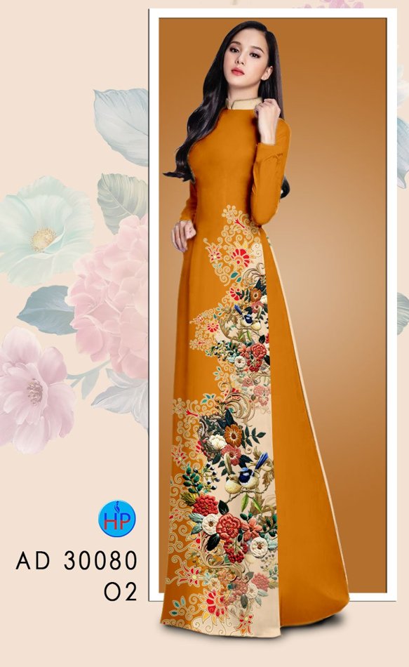 Vải Áo Dài Hoa In 3D mới ra AD 30080 40 Vải Áo Dài Hoa In 3D mới ra AD 30080