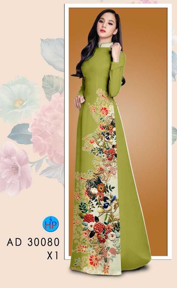 Vải Áo Dài Hoa In 3D mới ra AD 30080 37 Vải Áo Dài Hoa In 3D mới ra AD 30080