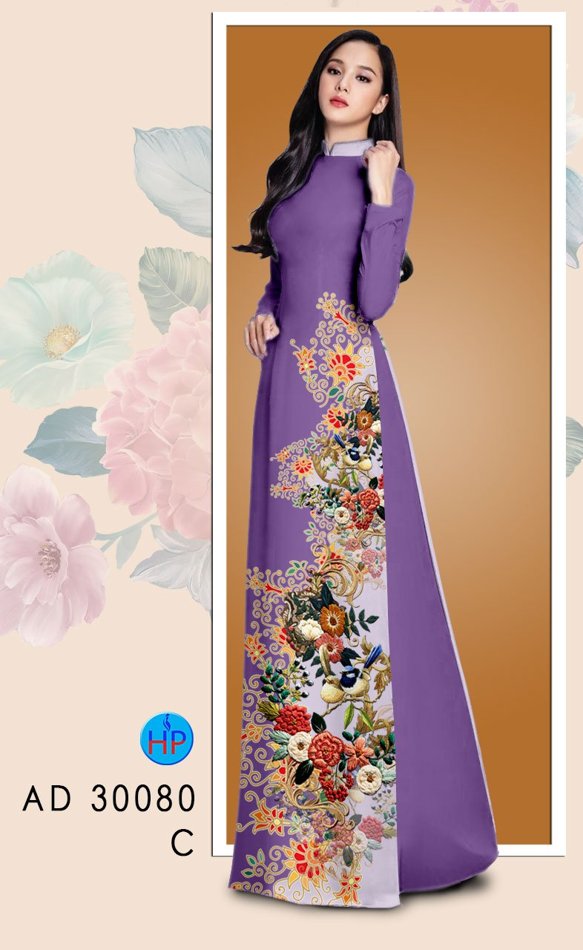 Vải Áo Dài Hoa In 3D mới ra AD 30080 43 Vải Áo Dài Hoa In 3D mới ra AD 30080