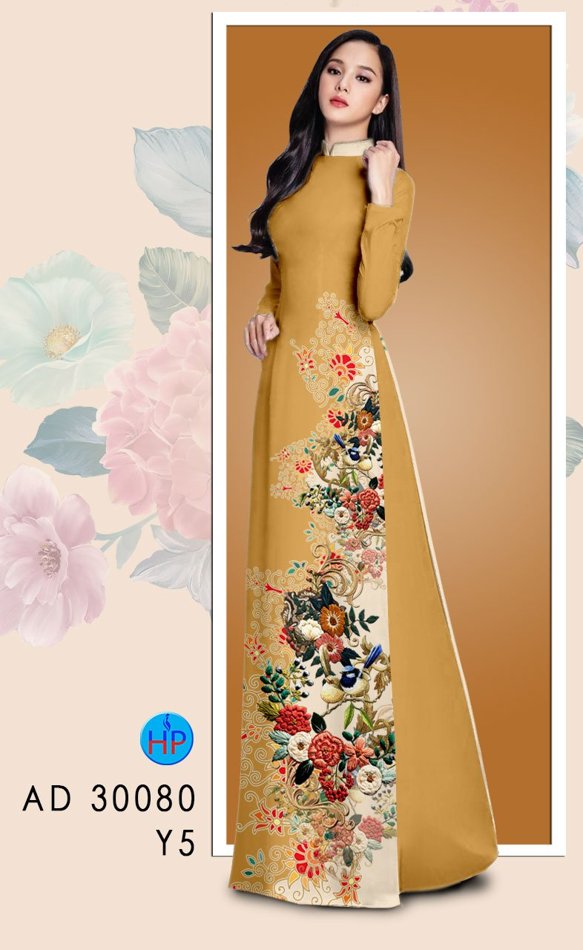 Vải Áo Dài Hoa In 3D mới ra AD 30080 42 Vải Áo Dài Hoa In 3D mới ra AD 30080