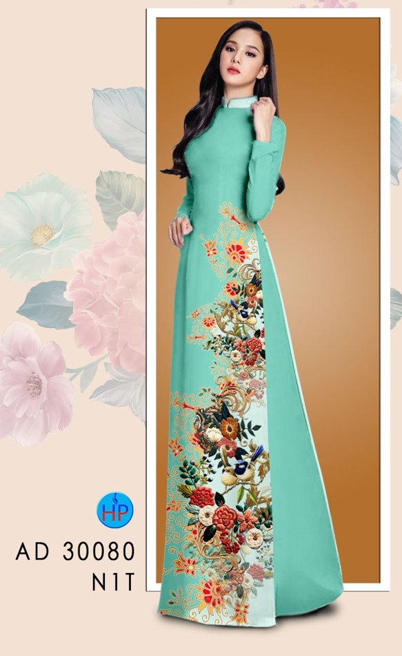 Vải Áo Dài Hoa In 3D mới ra AD 30080 44 Vải Áo Dài Hoa In 3D mới ra AD 30080