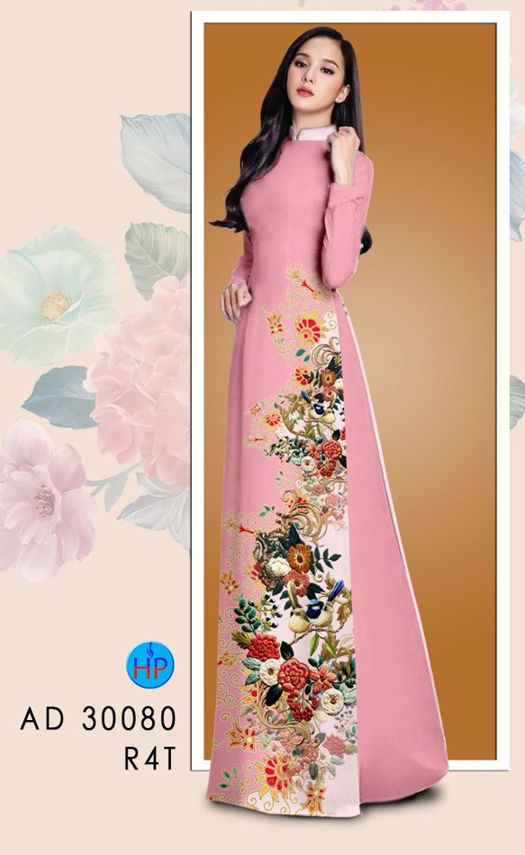 Vải Áo Dài Hoa In 3D mới ra AD 30080 46 Vải Áo Dài Hoa In 3D mới ra AD 30080