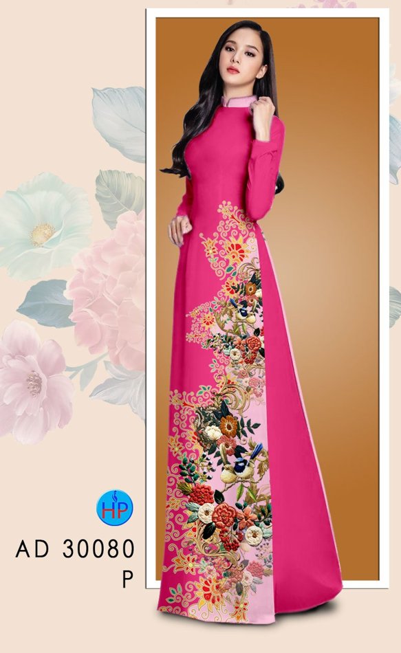 Vải Áo Dài Hoa In 3D mới ra AD 30080 49 Vải Áo Dài Hoa In 3D mới ra AD 30080