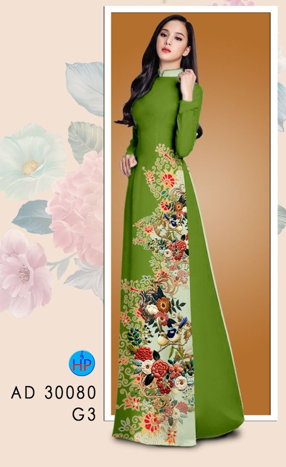Vải Áo Dài Hoa In 3D mới ra AD 30080 52 Vải Áo Dài Hoa In 3D mới ra AD 30080