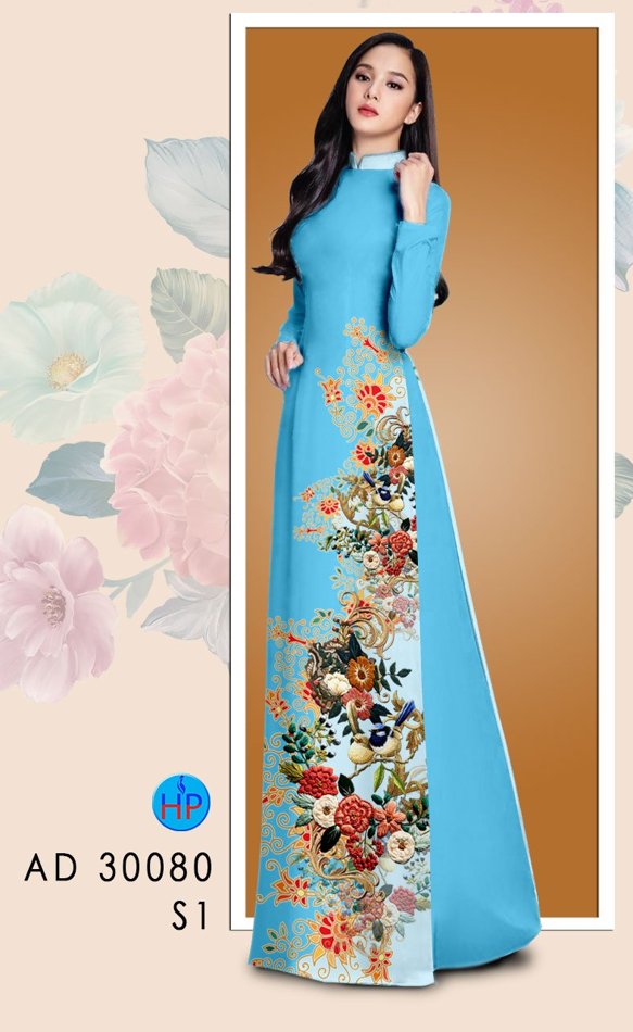Vải Áo Dài Hoa In 3D mới ra AD 30080 51 Vải Áo Dài Hoa In 3D mới ra AD 30080
