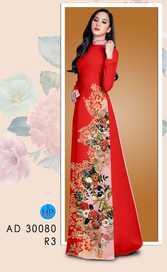 Vải Áo Dài Hoa In 3D mới ra AD 30080 50 Vải Áo Dài Hoa In 3D mới ra AD 30080