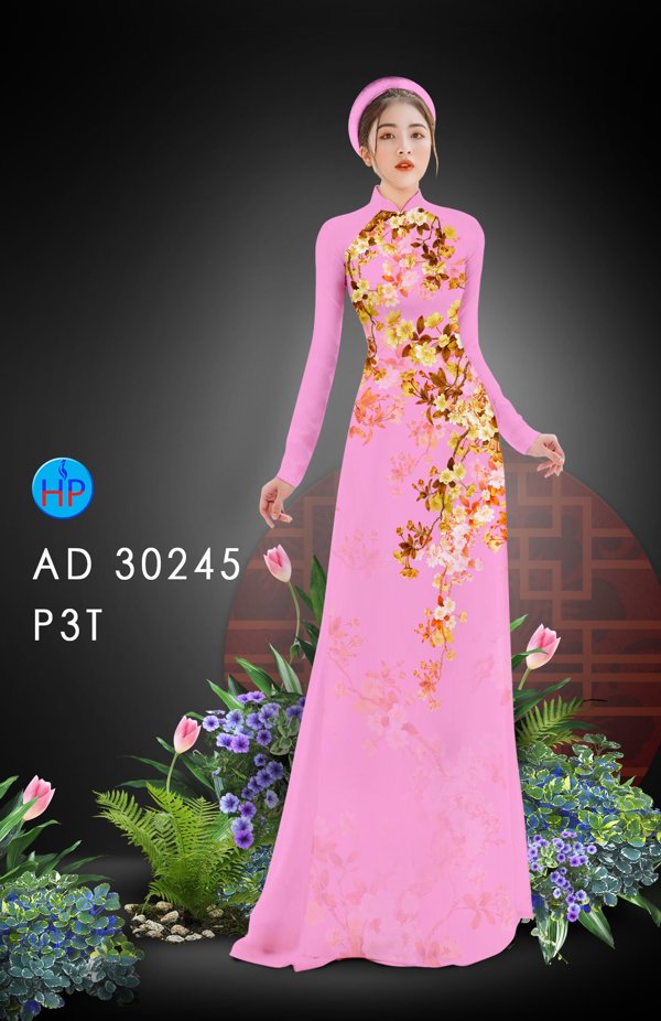Vải Áo Dài Hoa In 3D kiểu mới AD 30245 37 Vải Áo Dài Hoa In 3D kiểu mới AD 30245