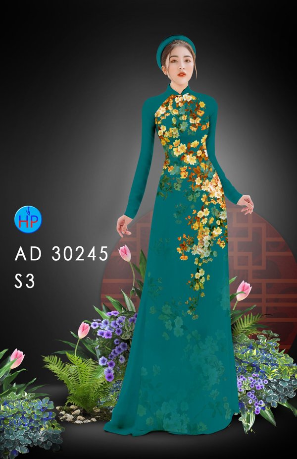 Vải Áo Dài Hoa In 3D kiểu mới AD 30245 43 Vải Áo Dài Hoa In 3D kiểu mới AD 30245