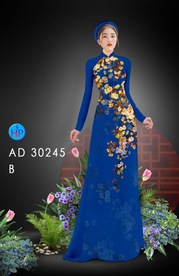 Vải Áo Dài Hoa In 3D kiểu mới AD 30245 39 Vải Áo Dài Hoa In 3D kiểu mới AD 30245