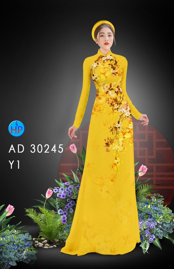 Vải Áo Dài Hoa In 3D kiểu mới AD 30245 41 Vải Áo Dài Hoa In 3D kiểu mới AD 30245