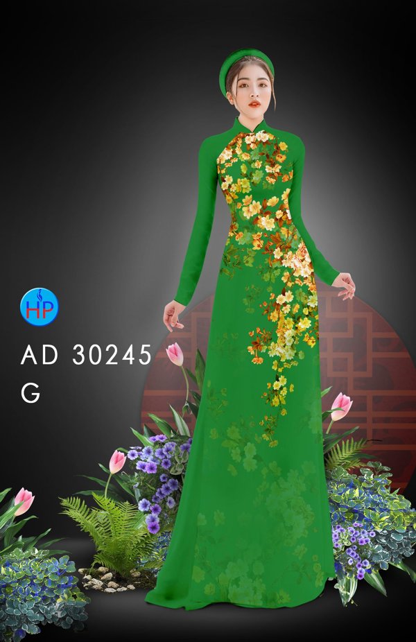 Vải Áo Dài Hoa In 3D kiểu mới AD 30245 46 Vải Áo Dài Hoa In 3D kiểu mới AD 30245