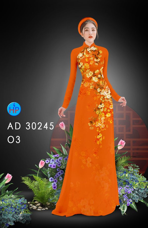 Vải Áo Dài Hoa In 3D kiểu mới AD 30245 48 Vải Áo Dài Hoa In 3D kiểu mới AD 30245
