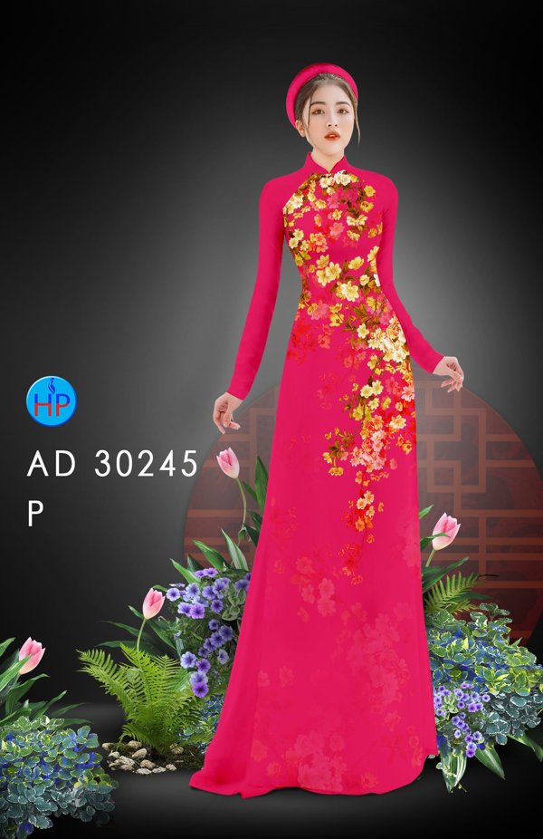 Vải Áo Dài Hoa In 3D kiểu mới AD 30245 44 Vải Áo Dài Hoa In 3D kiểu mới AD 30245