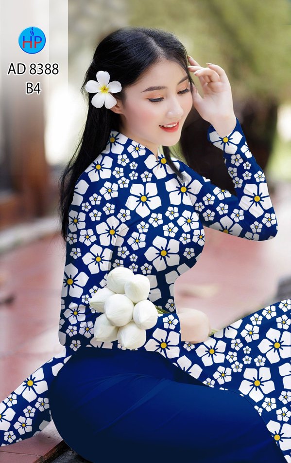 Vải Áo Dài Hoa Đều thiết kế 2020 AD 8388