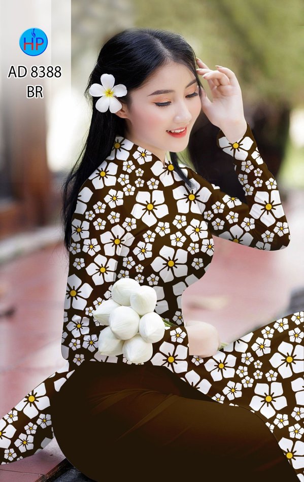 Vải Áo Dài Hoa Đều thiết kế 2020 AD 8388