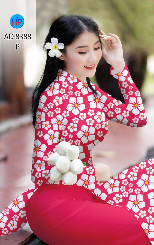 Vải Áo Dài Hoa Đều thiết kế 2020 AD 8388