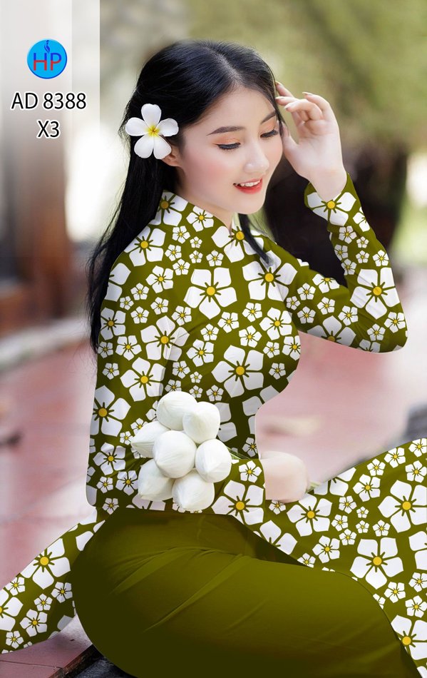 Vải Áo Dài Hoa Đều thiết kế 2020 AD 8388
