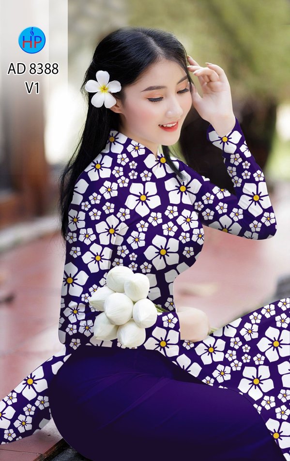 Vải Áo Dài Hoa Đều thiết kế 2020 AD 8388