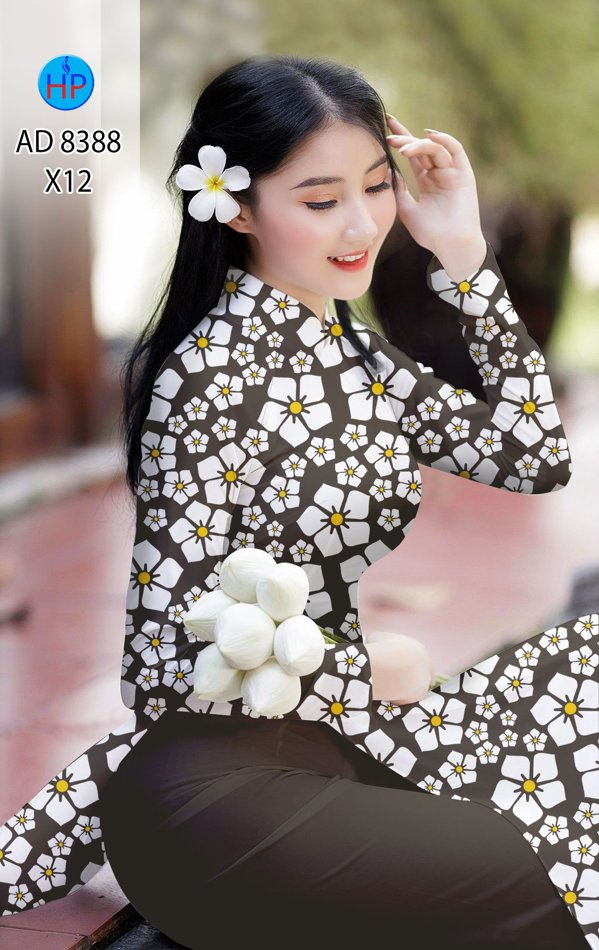 Vải Áo Dài Hoa Đều thiết kế 2020 AD 8388