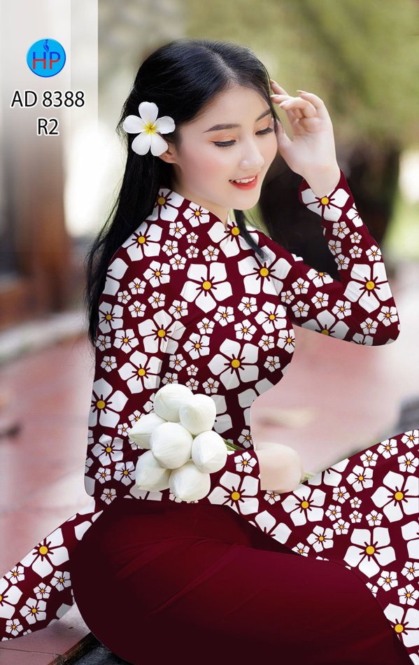 Vải Áo Dài Hoa Đều thiết kế 2020 AD 8388
