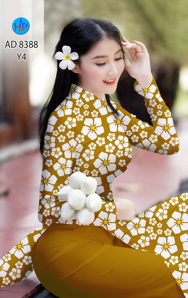 Vải Áo Dài Hoa Đều thiết kế 2020 AD 8388