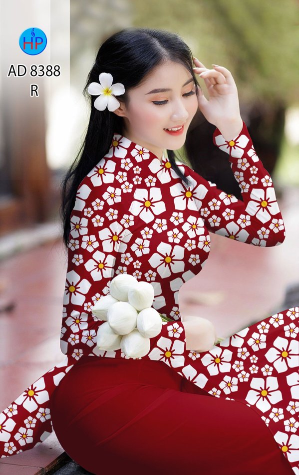 Vải Áo Dài Hoa Đều thiết kế 2020 AD 8388