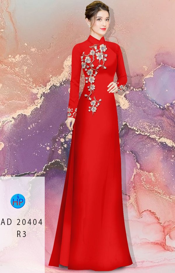 Vải Áo Dài Hoa Đào mới ra AD 20404