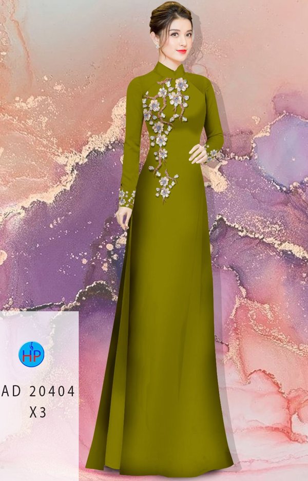 Vải Áo Dài Hoa Đào mới ra AD 20404